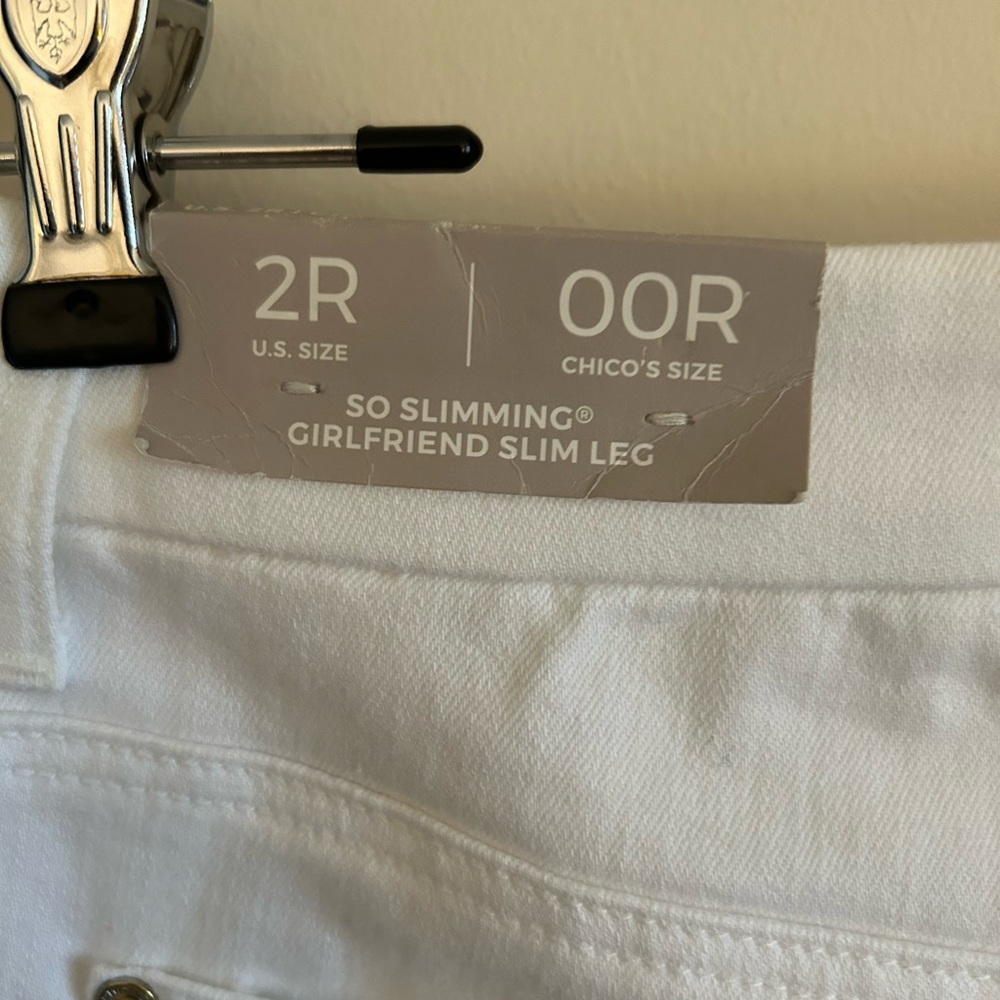 New with tags Chico's girlfriend white jean size 00 or 2-4 - Picture 7 of 9